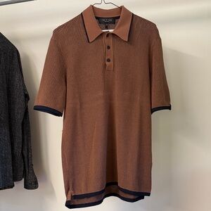 Rag and Bone Men's Harvey Rib-Knit Polo Shirt